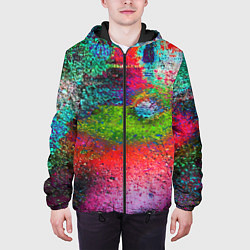 Куртка с капюшоном мужская Pointillism Art Fashion trend, цвет: 3D-черный — фото 2