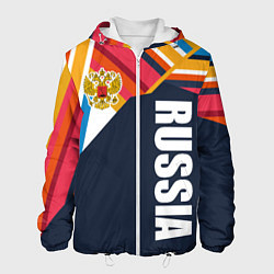 Куртка с капюшоном мужская RUSSIA - RETRO COLORS, цвет: 3D-белый