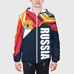 Куртка с капюшоном мужская RUSSIA - RETRO COLORS, цвет: 3D-белый — фото 2