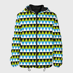 Куртка с капюшоном мужская Геометрические треугольники, цвет: 3D-черный