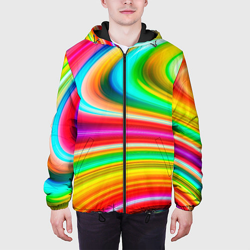 Мужская куртка Rainbow colors / 3D-Черный – фото 3
