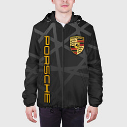 Куртка с капюшоном мужская PORSCHE : ГЕОМЕТРИЧЕСКИЕ ЛИНИИ, цвет: 3D-черный — фото 2
