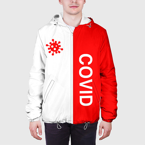 Мужская куртка COVID - ВИРУС / 3D-Белый – фото 3
