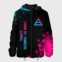 Куртка с капюшоном мужская Thirty Seconds to Mars Neon Gradient, цвет: 3D-черный