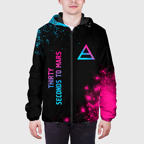 Мужская куртка Thirty Seconds to Mars Neon Gradient / 3D-Черный – фото 3