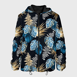 Куртка с капюшоном мужская Свет неоновых листьев, цвет: 3D-черный