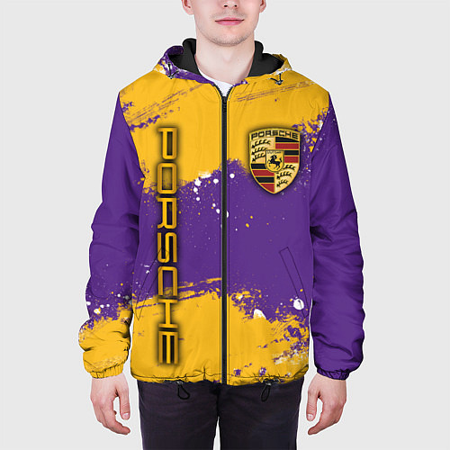 Мужская куртка PORSCHE- LAKERS COLORS / 3D-Черный – фото 3