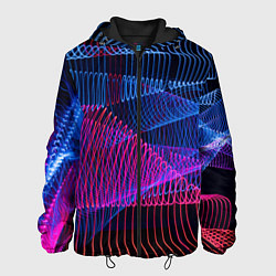 Мужская куртка Неоновые электронные волнообразные линии