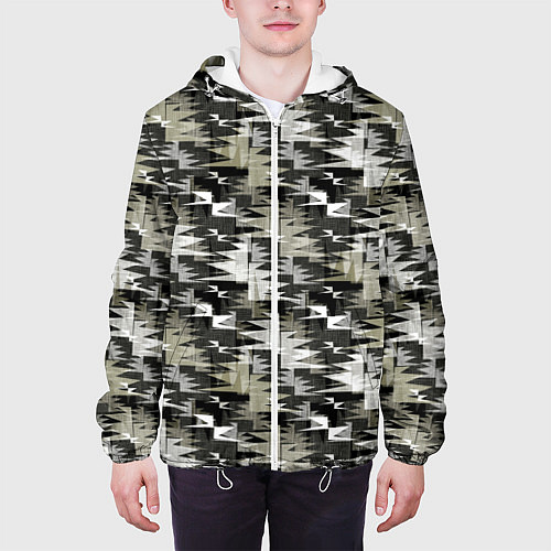 Мужская куртка Абстрактный камуфляжный / 3D-Белый – фото 3