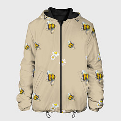 Мужская куртка Цветы Ромашки и Пчёлы