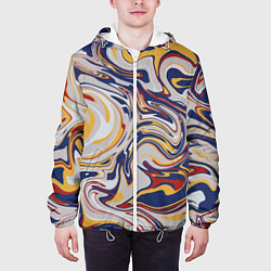 Куртка с капюшоном мужская Лунные разводы красок, цвет: 3D-белый — фото 2