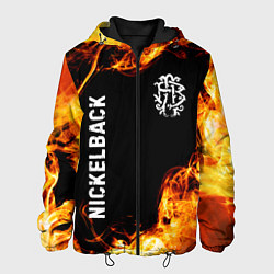 Куртка с капюшоном мужская Nickelback и пылающий огонь, цвет: 3D-черный