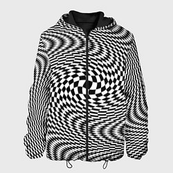 Куртка с капюшоном мужская Гипнотическая спираль - оптическая иллюзия, цвет: 3D-черный