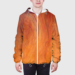 Куртка с капюшоном мужская Огненно-оранжевая поверхность, цвет: 3D-белый — фото 2