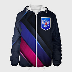 Куртка с капюшоном мужская Dark Герб России, цвет: 3D-белый