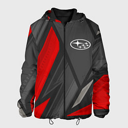 Куртка с капюшоном мужская Subaru sports racing, цвет: 3D-черный