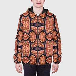 Куртка с капюшоном мужская Объемная абстракция, цвет: 3D-черный — фото 2