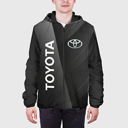 Куртка с капюшоном мужская Toyota - серая абстракция, цвет: 3D-черный — фото 2