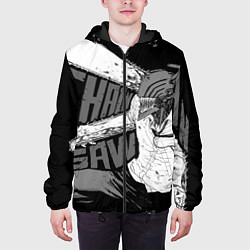 Куртка с капюшоном мужская Демон войны : Человек-бензопила, цвет: 3D-черный — фото 2