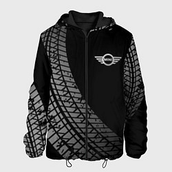 Куртка с капюшоном мужская Mini tire tracks, цвет: 3D-черный