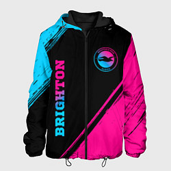 Мужская куртка Brighton - neon gradient: символ и надпись вертика