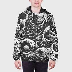 Куртка с капюшоном мужская Тёмный космический паттерн, цвет: 3D-черный — фото 2