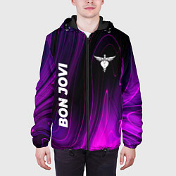 Куртка с капюшоном мужская Bon Jovi violet plasma, цвет: 3D-черный — фото 2
