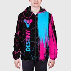 Куртка с капюшоном мужская Destiny - neon gradient: по-вертикали, цвет: 3D-черный — фото 2