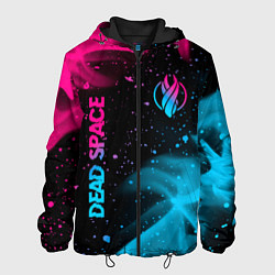 Куртка с капюшоном мужская Dead Space - neon gradient: символ и надпись верти, цвет: 3D-черный