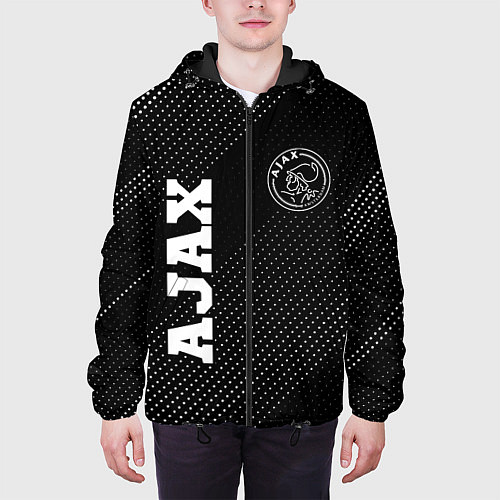 Мужская куртка Ajax sport на темном фоне: надпись, символ / 3D-Черный – фото 3