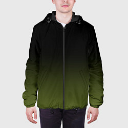 Куртка с капюшоном мужская Черный и хвойный зеленый градиент, цвет: 3D-черный — фото 2