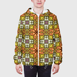 Куртка с капюшоном мужская Калейдоскоп - геометрия, цвет: 3D-белый — фото 2