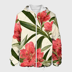 Куртка с капюшоном мужская Олеандр Элегантные цветы, цвет: 3D-белый