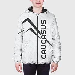 Куртка с капюшоном мужская Caucasus Mountains надпись Кавказ на английском с, цвет: 3D-черный — фото 2