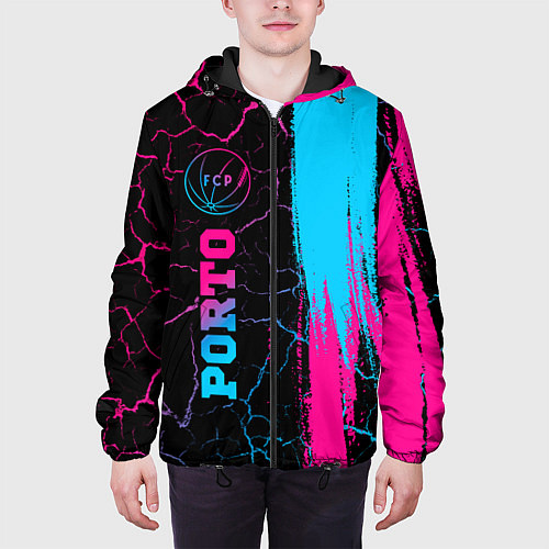 Мужская куртка Porto - neon gradient: по-вертикали / 3D-Черный – фото 3
