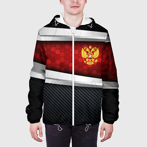 Мужская куртка Black & red Russia / 3D-Белый – фото 3