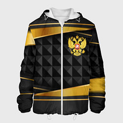 Куртка с капюшоном мужская Gold & black - Russia, цвет: 3D-белый