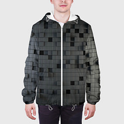 Куртка с капюшоном мужская Пиксельный объёмный паттерн, цвет: 3D-белый — фото 2