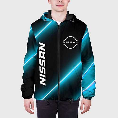 Мужская куртка Nissan неоновые лампы / 3D-Черный – фото 3