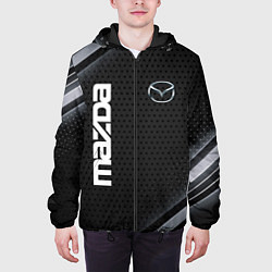 Куртка с капюшоном мужская Mazda карбон, цвет: 3D-черный — фото 2