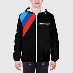 Куртка с капюшоном мужская BMW Motosport - Три линии, цвет: 3D-белый — фото 2
