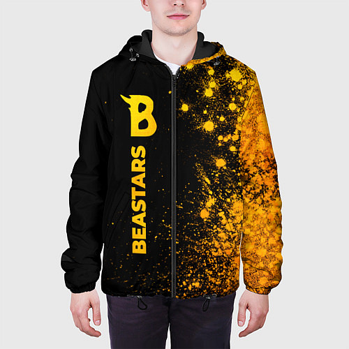 Мужская куртка Beastars - gold gradient: по-вертикали / 3D-Черный – фото 3