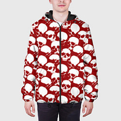 Куртка с капюшоном мужская Череп и кровь, цвет: 3D-черный — фото 2