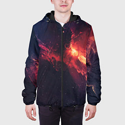 Куртка с капюшоном мужская Красивая космическая туманность, цвет: 3D-черный — фото 2