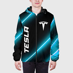 Куртка с капюшоном мужская Tesla неоновые лампы, цвет: 3D-черный — фото 2