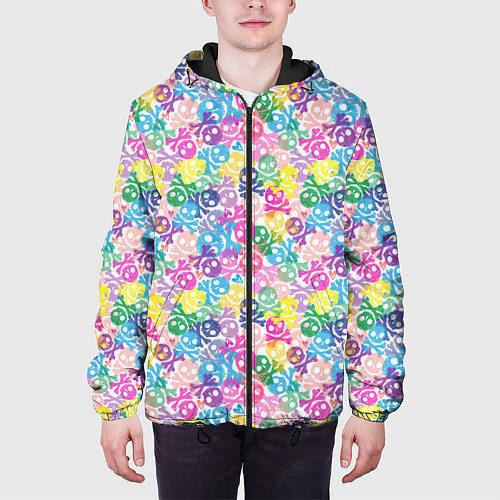 Мужская куртка Череп и сердца / 3D-Черный – фото 3