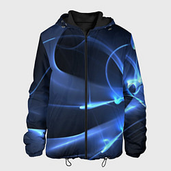 Куртка с капюшоном мужская Свечение - абстракция, цвет: 3D-черный