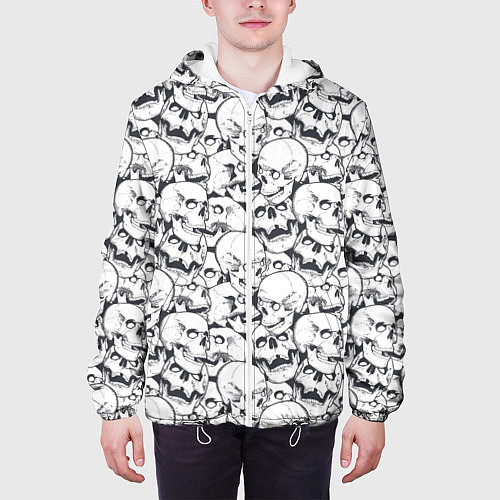 Мужская куртка Череп с глазными белками / 3D-Белый – фото 3