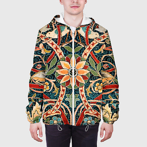 Мужская куртка Ковер с птицами / 3D-Белый – фото 3