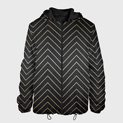 Куртка с капюшоном мужская Black gold - Линии, цвет: 3D-черный